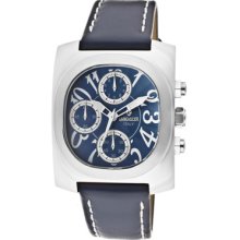 Lancaster Italy Watches Women's Chronograph Blue Dial Blue Genuine Lea