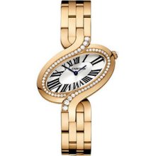 Large Cartier Delices Pink Gold Diamond Ladies Watch WG800006