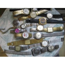 LARGE lot of 17 mens wrist watches steampunk supplies watch parts