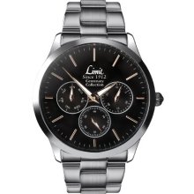 Limit Men's Quartz Watch With Black Dial Analogue Display And Silver Bracelet 5890.25