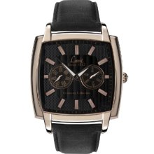 Limit Men's Quartz Watch With Black Dial Analogue Display And Black Strap 5887.25