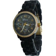 Limited Edition Black & Gold Watch with Chronograph Look