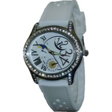Limited Edition White and Silver Oval Silicon Watch