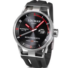 Locman Mens Monte Cristo Automatic Watch Black 511BKRDBK