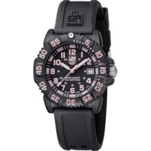 Luminox Ladies Navy Seals Colormark Black Dial Round Case Pink Accent Watch 7065