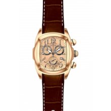 Lupah Chronograph Rose Gold Tone Stainless Steel Case Leather Bracelet