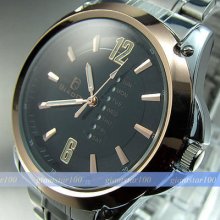 Luxury Quartz Hour Dial Day Analog Unisex Sport Steel Wrist Watch Wh132