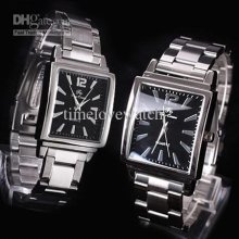 Luxury Style 2pcs Couple Stainless Steel Band Quartz Couple Watches