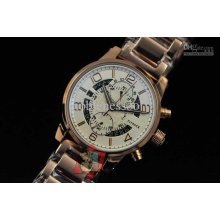 Luxury Watch 18k Rose Gold Steel Flback Date Automatic Mechanical Me