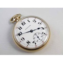 Mans 1920 antique Art Deco Hamilton 21 jewel Model 992 railroad train pocket watch 16 size gold filled