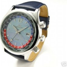 Marco Polo Swiss World Time Watch - Blue Dial