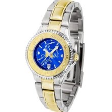 McNeese State Ladies Stainless Steel and Gold Tone Watch