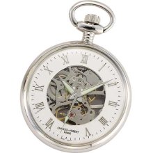 Mechanical Pocket Watches - Charles Hubert Silver Tone Skeletal Pocket Watch