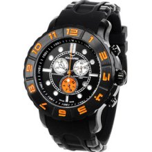 Men Aquaswiss 96XG062 Rugged Black Rugged Quartz Chronograph Rubber