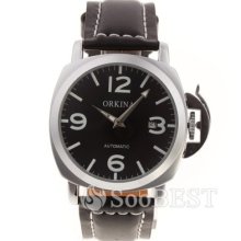Men Classic Leather Strap Date Display Mechanical Automatic Sports Wrist Watch