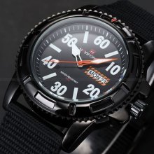Men Military Outdoor Black Nylon Date Day Sport Wrist Quartz Watch Dailyetrade