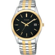 Men`s Pulsar Expansion Collection Two Tone Watch W/ Date