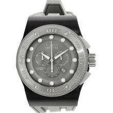 Men's Akula Chronograph Stainless Steel Case Rubber Bracelet Gray Tone Dial