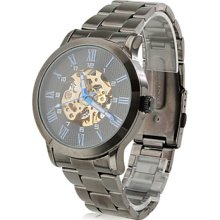 Men's Alloy Analog Automatic Wrist Watch (Black)