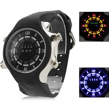 Men's and Women's Multifunction Digital Silicone LED Wrist Watch with Watch Case (Black)