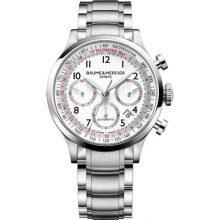 Mens Baume & Mercier Capeland Silver Automatic Chronograph Watch 10061