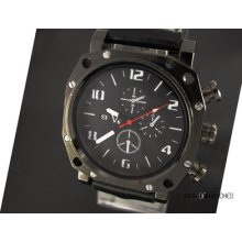 Men's Boys Sports Fashion Analog Black Leather Wrist Quartz Watch