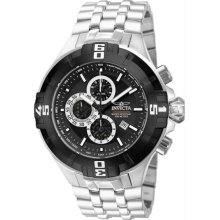 Men's Chronograph Stainless Steel Case and Bracelet Black Dial Black T
