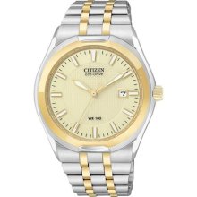 Mens Citizen Eco Drive Corso Watch in Stainless Steel with Gold ( ...