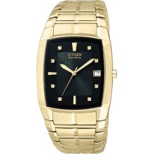 Mens Citizen Eco Drive Dress Collection Watch in Gold Tone Stainless Steel (BM6552-52E)