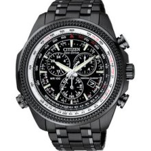 Mens Citizen Ecodrive Calendar Watch In Black Ion Stainless Steel (bl5405-59e)