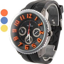 Men's Cool Silicone Analog Wrist Quartz Sports Watch (Black)