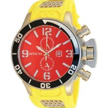 Men's Corduba GMT Stainless Steel Case Yellow Rubber Bracelet Red Tone Dial