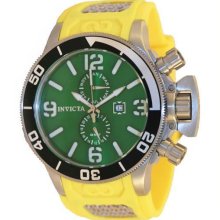 Men's Corduba GMT Stainless Steel Case Rubber Bracelet Green Tone Dial