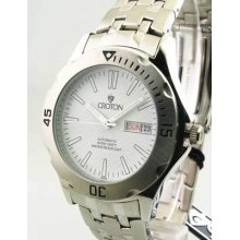 Mens Croton Steel Automatic Day Date Watch Ca301086sswh