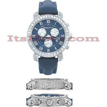 Mens Diamond Benny Co Watch 6ct Navy