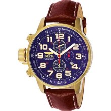 Men's Force Chronograph Stainless Steel Case Black Dial Burgundy Leath