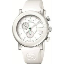 Men's Gucci G-Timeless Stainless Steel Case Rubber Strap White Dial Ch