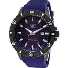 Men's Invader Round Watch - Case Color: Black, Dial Color: Blue, ...