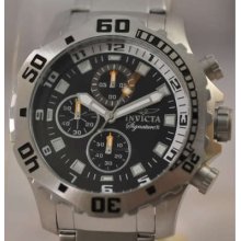 Mens Invicta 7333 Signature Ii Chronograph Black Dial Steel Bracelet Watch