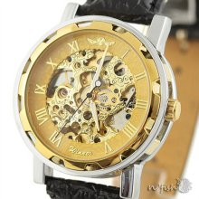 Men's Mechanical Watch Steampunk Watch Gold (NMW-153-GG)