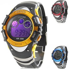 Men's Multi-Functional Rubber Digital Wrist Automatic Watch (Black)