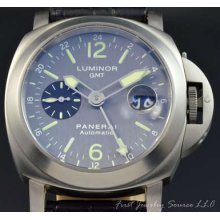 Mens Panerai Luminor Gmt Anthracite 44mm D Series Titanium Watch Pam 89