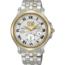 Men's Premier Kinetic Perpetual Two Tone Stainless Steel Case and Bracelet Silve