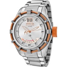 Men's Reserve Silver Dial 18K Rose Gold Plated Bezel Stainless