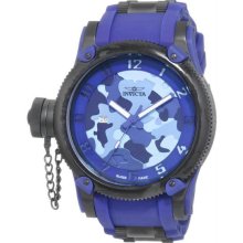 Men's Russian DIver Special Ops Lefty Swiss Quartz Rubber Strap Blue