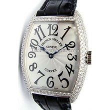 Mens Small Franck Muller Cintree Curvex Steel Diamond 5850SCD Watch