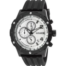 Men's Status Symbol Chronograph Silver Dial Black Silicone ...