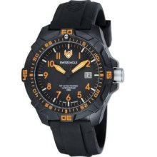 Mens Swiss Eagle Ever Brite Bk/ornge Dial Tritium Illuminated Watch Xwa3840