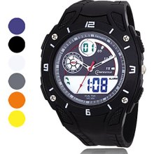 Men's Water Resistant PU - Analog Digital Automatic And Quartz Wrist Watch (Assorted Color)