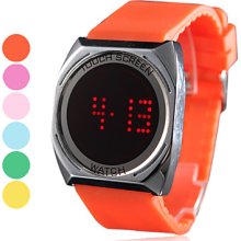Men's Wrist Touch Screen LED Style Silicone Digital Watch (Assorted Colors)